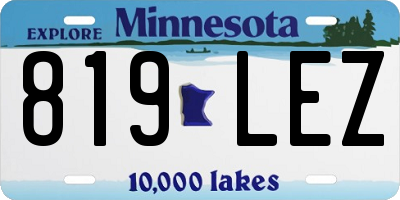 MN license plate 819LEZ