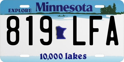 MN license plate 819LFA