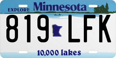 MN license plate 819LFK
