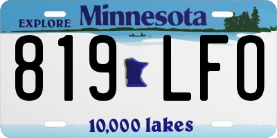 MN license plate 819LFO
