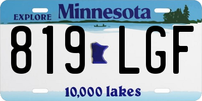 MN license plate 819LGF