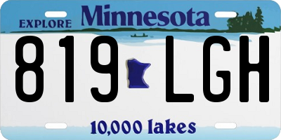 MN license plate 819LGH