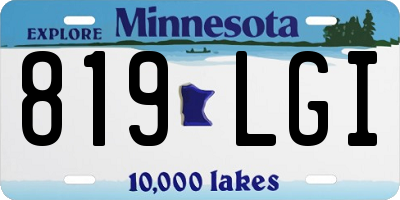 MN license plate 819LGI