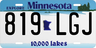 MN license plate 819LGJ