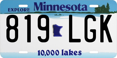 MN license plate 819LGK