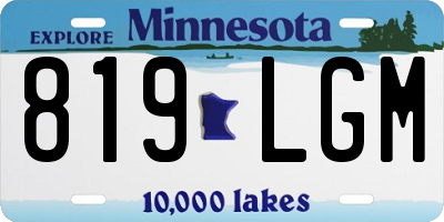 MN license plate 819LGM