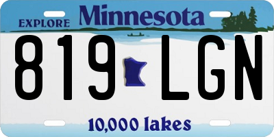 MN license plate 819LGN