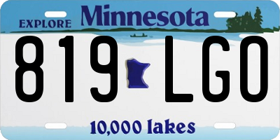MN license plate 819LGO