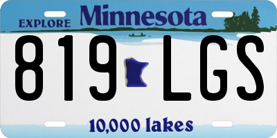 MN license plate 819LGS