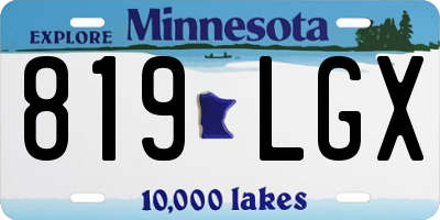 MN license plate 819LGX