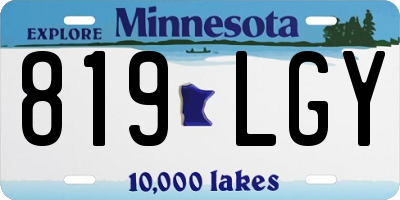 MN license plate 819LGY