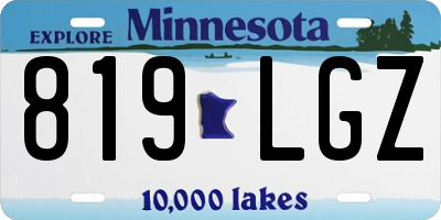 MN license plate 819LGZ