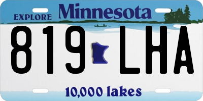 MN license plate 819LHA