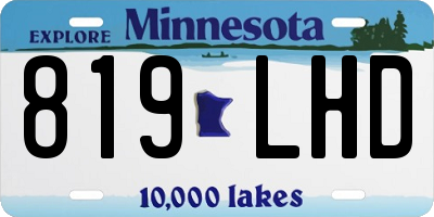 MN license plate 819LHD