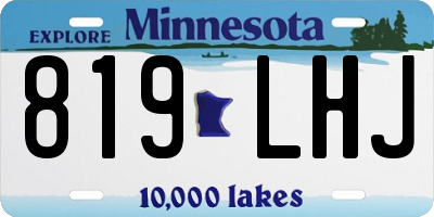 MN license plate 819LHJ