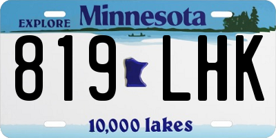MN license plate 819LHK