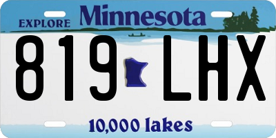 MN license plate 819LHX