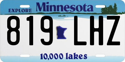 MN license plate 819LHZ