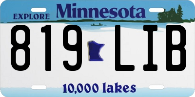 MN license plate 819LIB