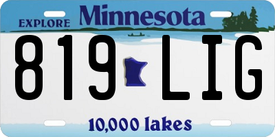 MN license plate 819LIG