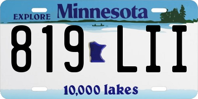 MN license plate 819LII