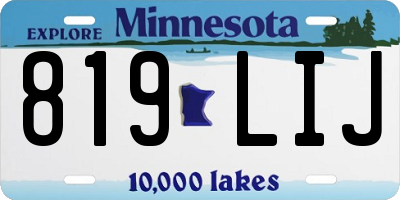 MN license plate 819LIJ