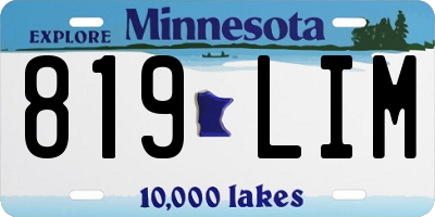 MN license plate 819LIM