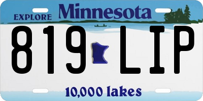 MN license plate 819LIP