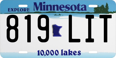 MN license plate 819LIT