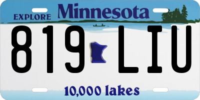 MN license plate 819LIU