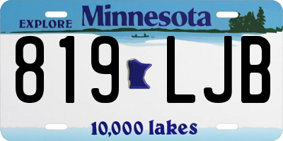 MN license plate 819LJB
