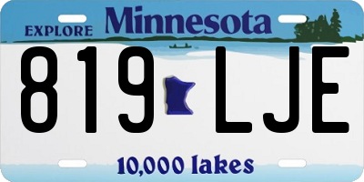 MN license plate 819LJE