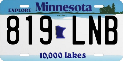 MN license plate 819LNB