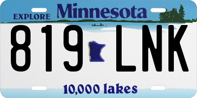 MN license plate 819LNK