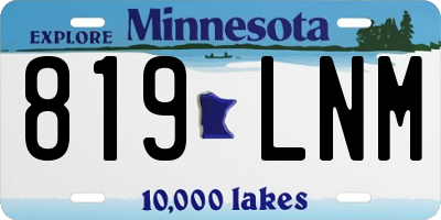 MN license plate 819LNM