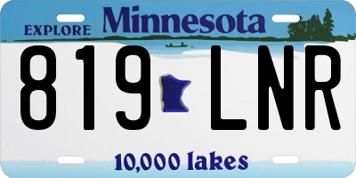 MN license plate 819LNR