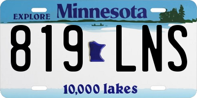 MN license plate 819LNS