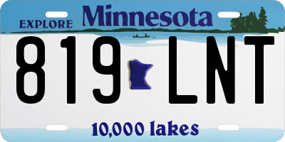 MN license plate 819LNT