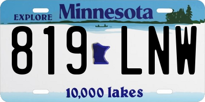 MN license plate 819LNW