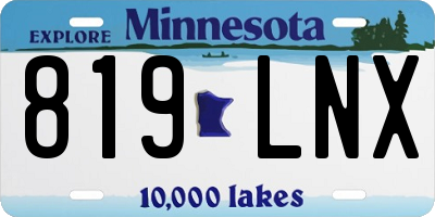 MN license plate 819LNX