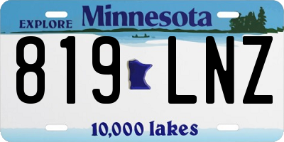 MN license plate 819LNZ