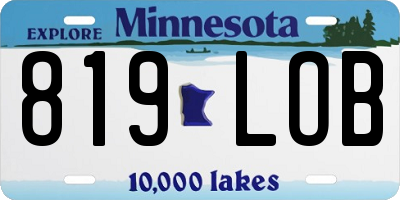 MN license plate 819LOB