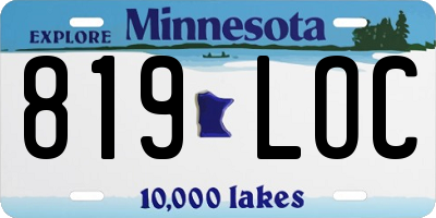 MN license plate 819LOC