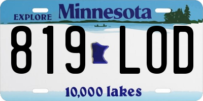 MN license plate 819LOD