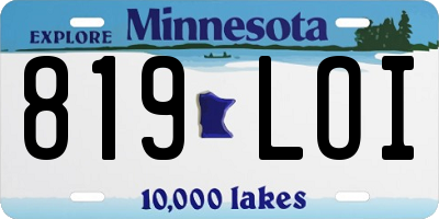 MN license plate 819LOI