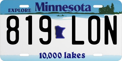 MN license plate 819LON