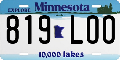 MN license plate 819LOO