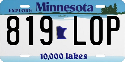 MN license plate 819LOP