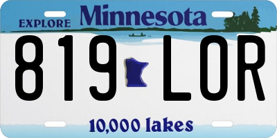 MN license plate 819LOR