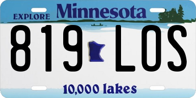 MN license plate 819LOS
